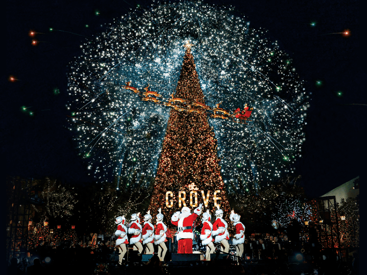 Catch a fireworks show as the Grove lights up for the holidays