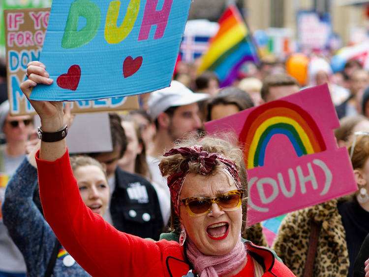 Crowd in Melbourne at Same Sex Marriage Rally 2017