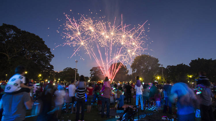 People watching fireworks.