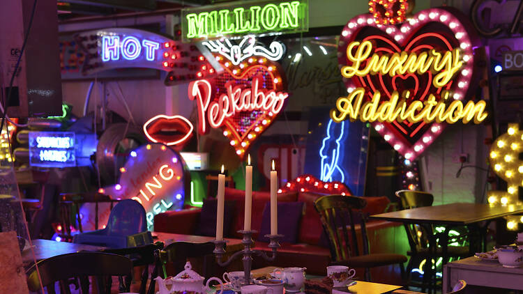 Be dazzled by a neon wonderland at God's Own Junkyard