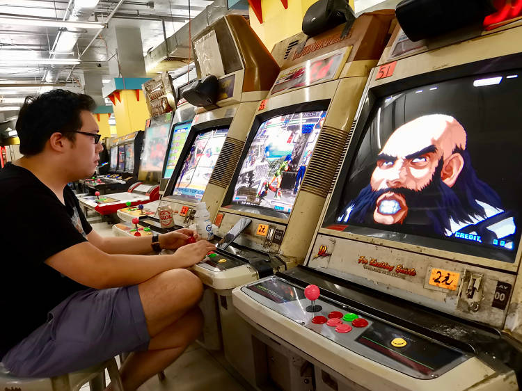 Exhaust your dollar coins at a video game arcade