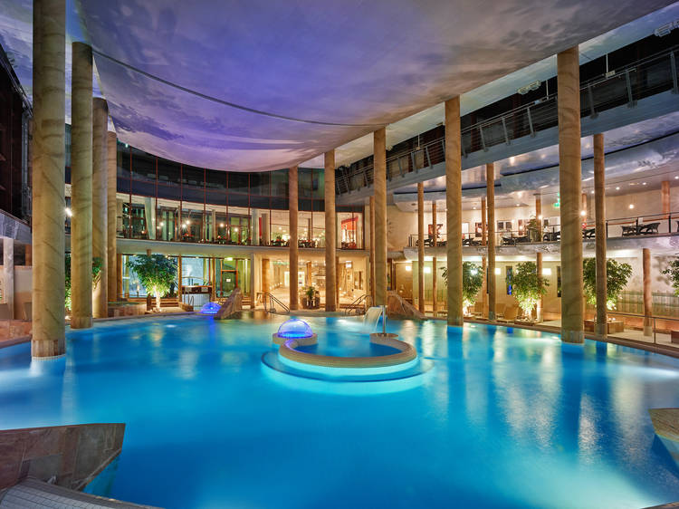 Dip in the thermal waters at the Carolus Thermen