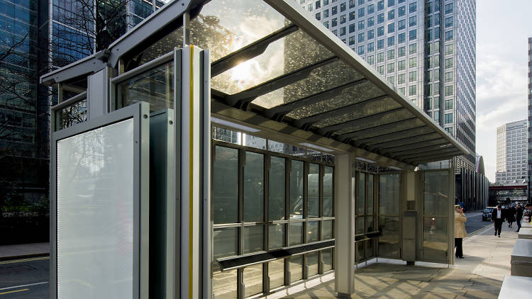 The solar-powered bus stop