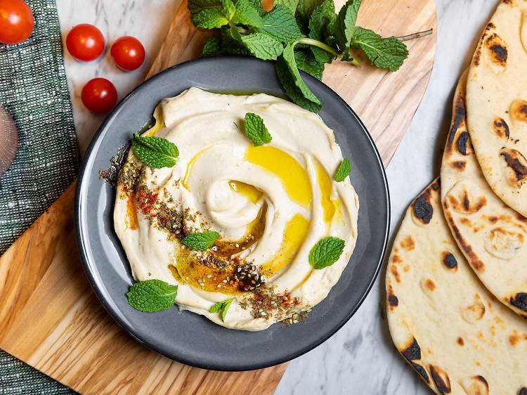 Smoked hummus at Akko Port