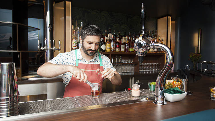 The Streamliner Bar cocktails in Union Station Los Angeles