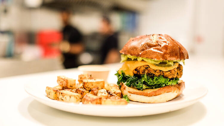 Veggie Burger at Love Life Cafe