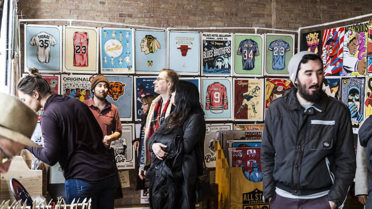 Shoppers browse at Renegade Craft Fair. Shoppers browse at Renegade Craft Fair.