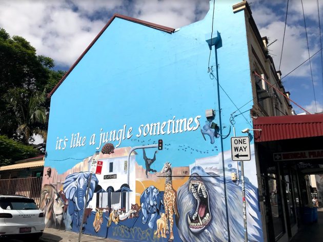 It's like a jungle sometimes mural - street art 2018 - credit: Ben Neutze It's like a jungle sometimes mural - street art 2018 - credit: Ben Neutze