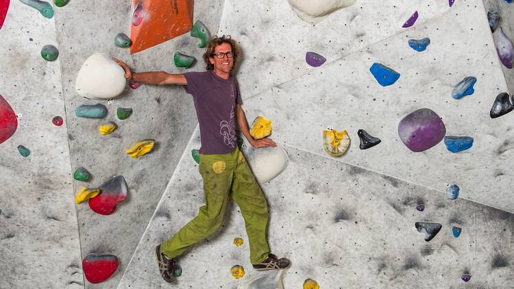 Martijn at 9 Degress rock climbing gym