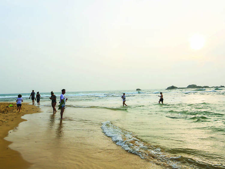 Enjoy the golden sandy beaches in the south 