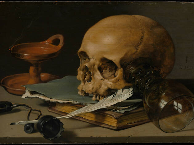 Pieter Claesz, Still Life with a Skull and a Writing Quill, 1628 Pieter Claesz, Still Life with a Skull and a Writing Quill, 1628