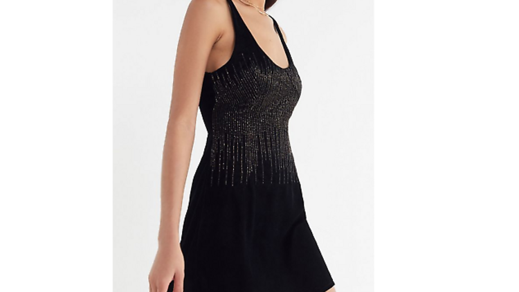 Blackberry Sparkly Embroidered Mini Dress