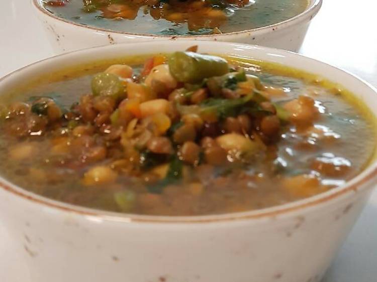 Chickpea, Spinach, and Lentil Soup - By Chef Eran Nachshon, Esperanto