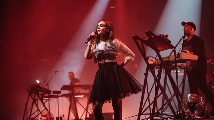 Chvrches band on stage at Sydney Opera House