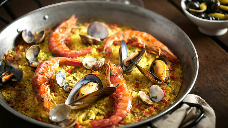 Seafood paella seafood paella