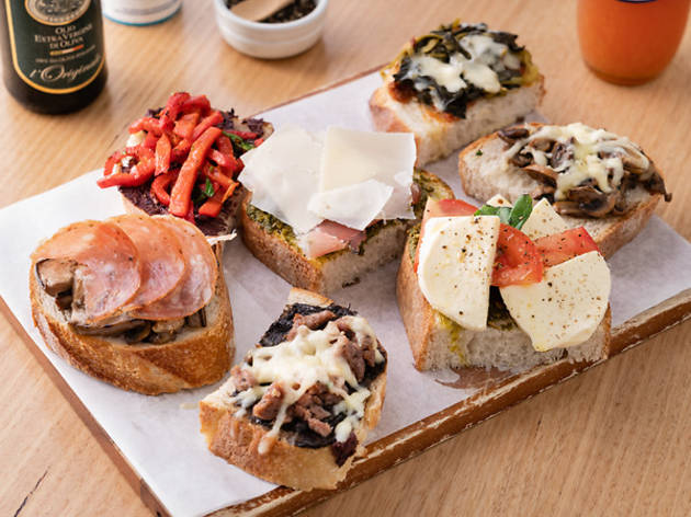 Mama's Boy Trattoria bruschetta A variety of bruschetta