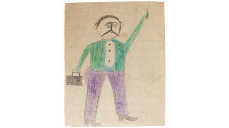 Bill Traylor, Mexican Man ("He Just Come to Town"), circa 1939–1942