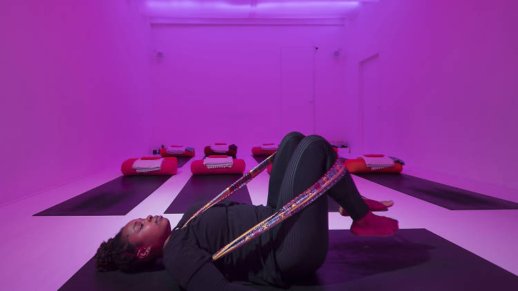 The one where you...  massage yourself  in a bubblegum pink room