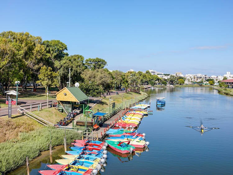 Paddle along the river