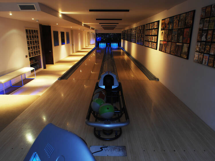 A huge country house with a bowling alley