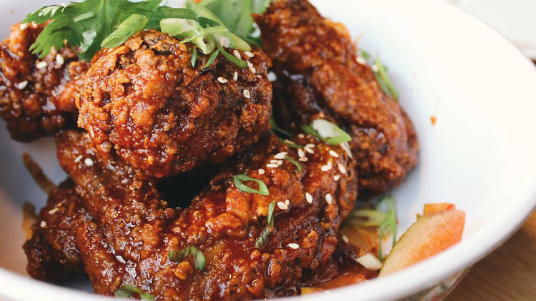 Fried chicken wings at Button Mash in Echo Park