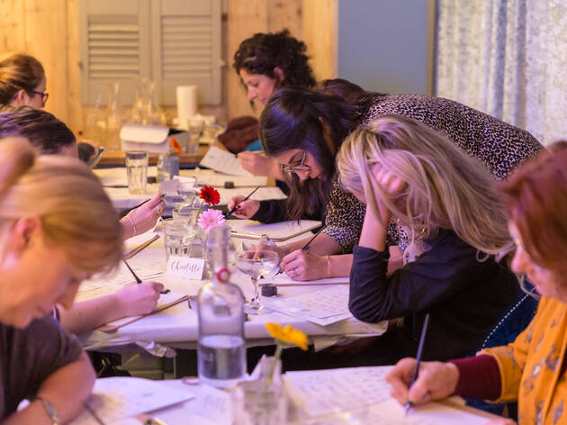 Galentine's Day Modern Calligraphy Workshop Galentine's Day Modern Calligraphy Workshop