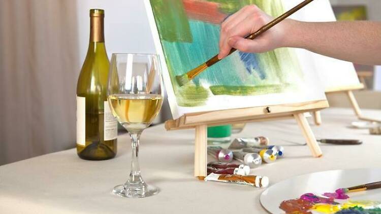 Paint and wine