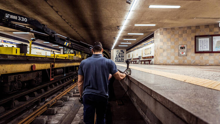 Trabalhos de manutenção do Metro