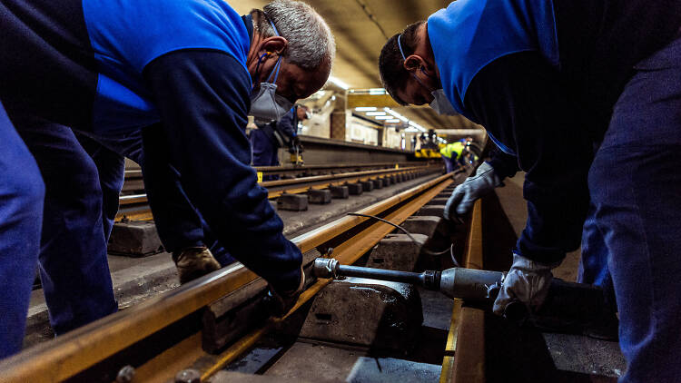 Trabalhos de manutenção no Metro