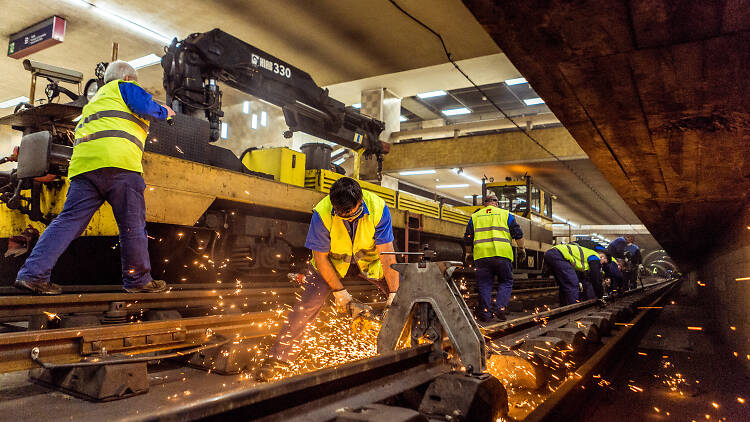 Trabalhos de manutenção do Metro