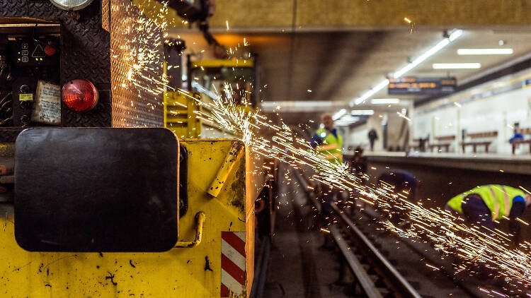 Trabalhos de manutenção do Metro