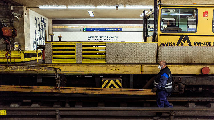 Trabalhos de manutenção do Metro