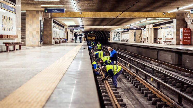 Trabalhos de manutenção do Metro