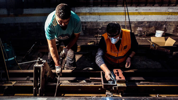 Trabalhos de manutenção do Metro