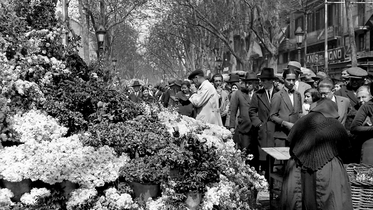 Floristes de la Rambla. 1930