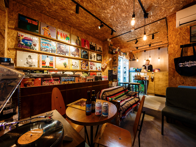 Best record stores with bars in Tokyo