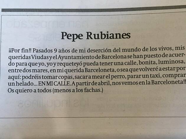Carrer Pepe Rubianes Carrer Pepe Rubianes