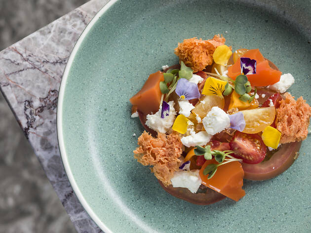 Ignis - cold-smoked tomato with feta cheese and kombu Ignis - cold-smoked tomato with feta cheese and kombu