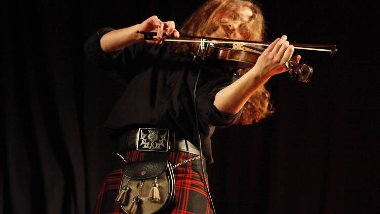 musician at the Camden Club St Andrews Day ceilidh