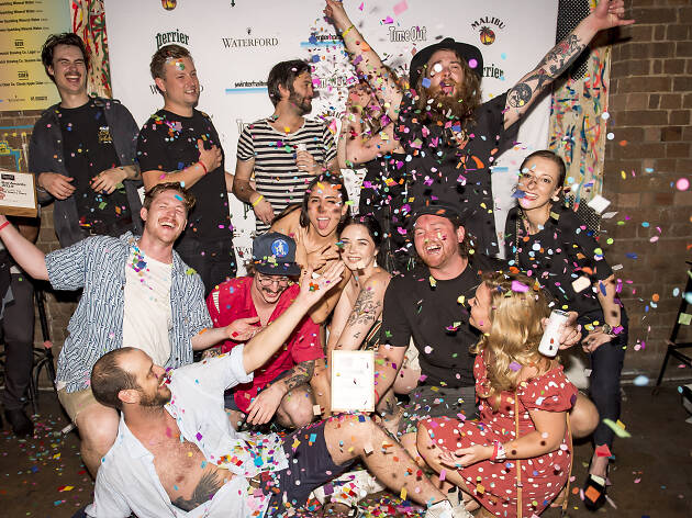 Time Out Bar Awards Winners lead Image The team from Old Mate's Place with confetti