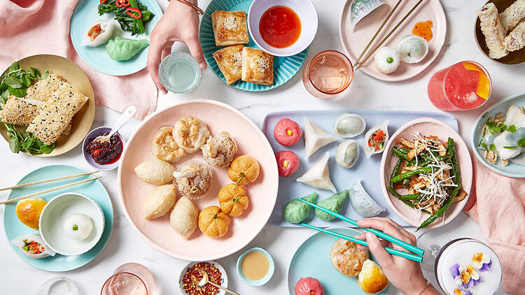 Table of food , Yum Cha at Bodhi Restaurant Bar