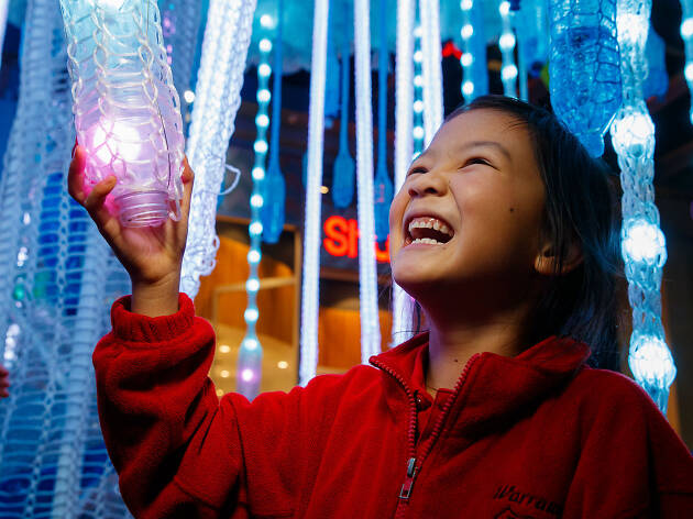 Little girl at vivid light show 