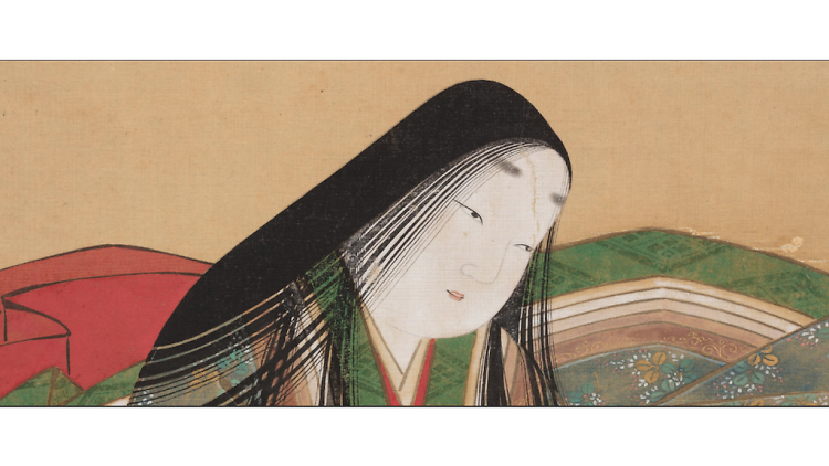 Tosa Mitsuoki, Portrait-Icon of Murasaki Shikibu, Edo Period, 17th century, detail