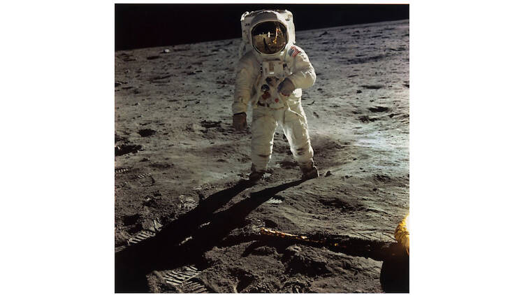 Neil Armstrong, Astronaut Edwin E. Aldrin Jr. Walks on the Surface of the Moon, Apollo 11, July 16–24, 1969, 1969, detail 