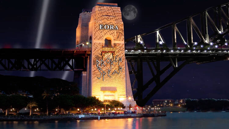 An artists impression of the Vivid light installation on the Sydney Harbour Bridge.