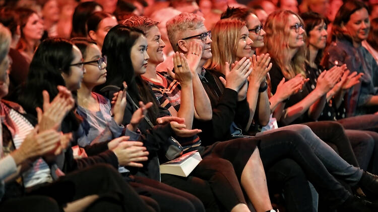 People clapping at a Sydney Writers' Festival talk
