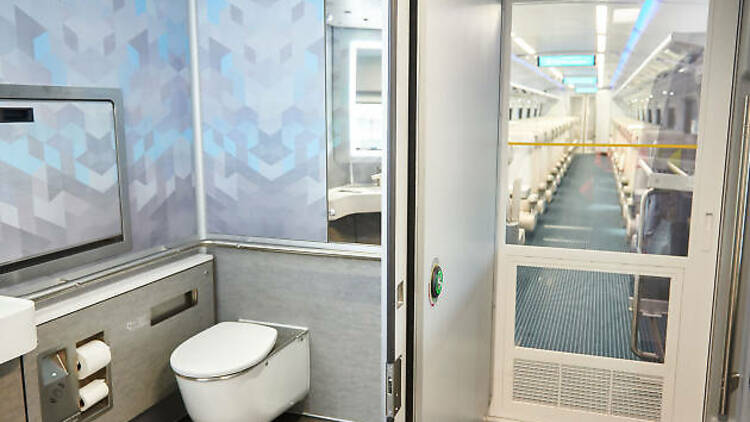 Best bathroom on a moving object: Brightline