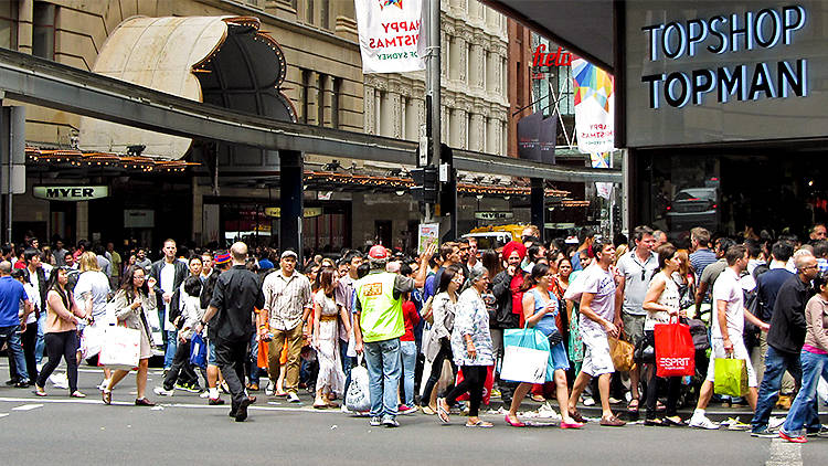 Boxing Day sales at Myer in the CBD 