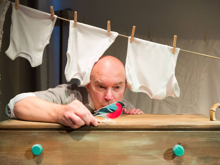 Kevin Lewis in 'Baby Show' at Unicorn Theatre