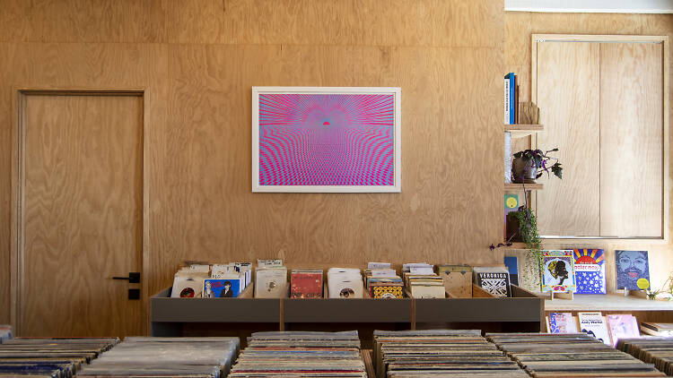 Records and vinyls music store